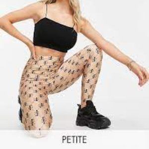 SALE $Flounce London Petite gym legging with booty sculpt in logo print- US 8